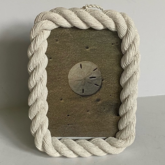 Rope Frame Sheffield Home Nautical Resin White Twisted 4 X 6 Photo Beach EUC - Picture 2 of 16